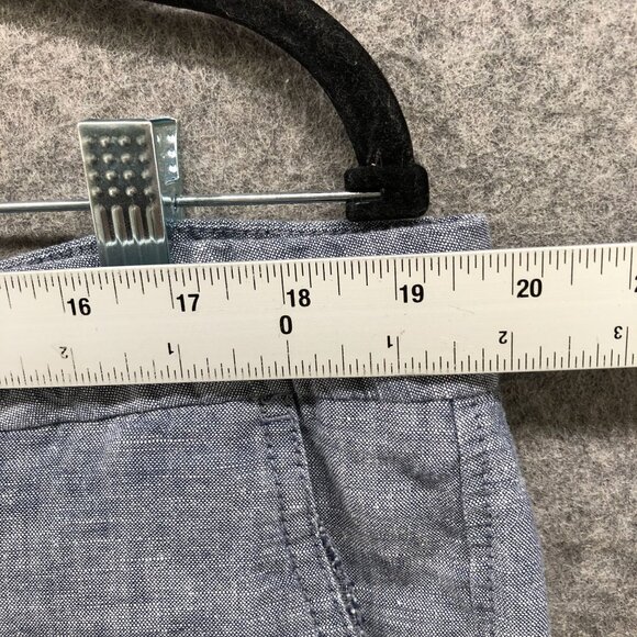 Gap City 3'' Short Womens 16 Linen Cotton Chambray Blue Flat Front - Picture 5 of 10